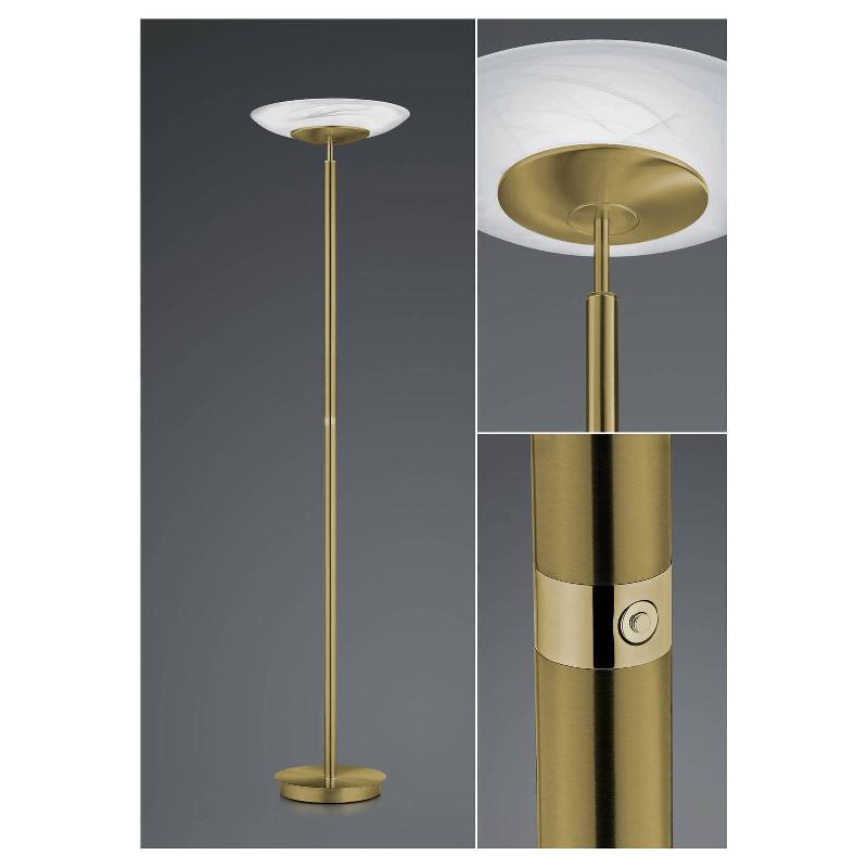 HELL LAMPADAIRE LED FINDUS, À 1 LAMPE, LAITON ANCIEN