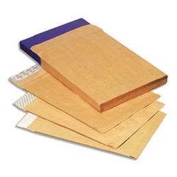 BOÎTE DE 250 POCHETTES A SOUFFLETS EN KRAFT ADOUR LA COURONNE - AUTO-ADHESIVES - 90 G - FORMAT C5 162 X 229 MM