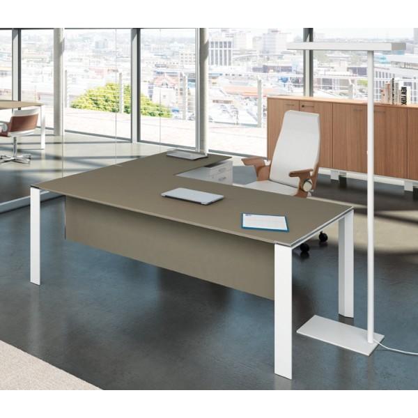 Bureau X7 avec plateaux laqués - Officity. - 190, Droite, Beige RAL 1019_0