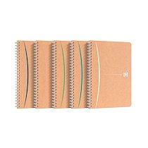 CAHIER RECYCLÉ SPIRALE OXFORD TOUAREG A5 14,8 X 21 CM PETITS CARREAUX 180 PAGES - LOT DE 5