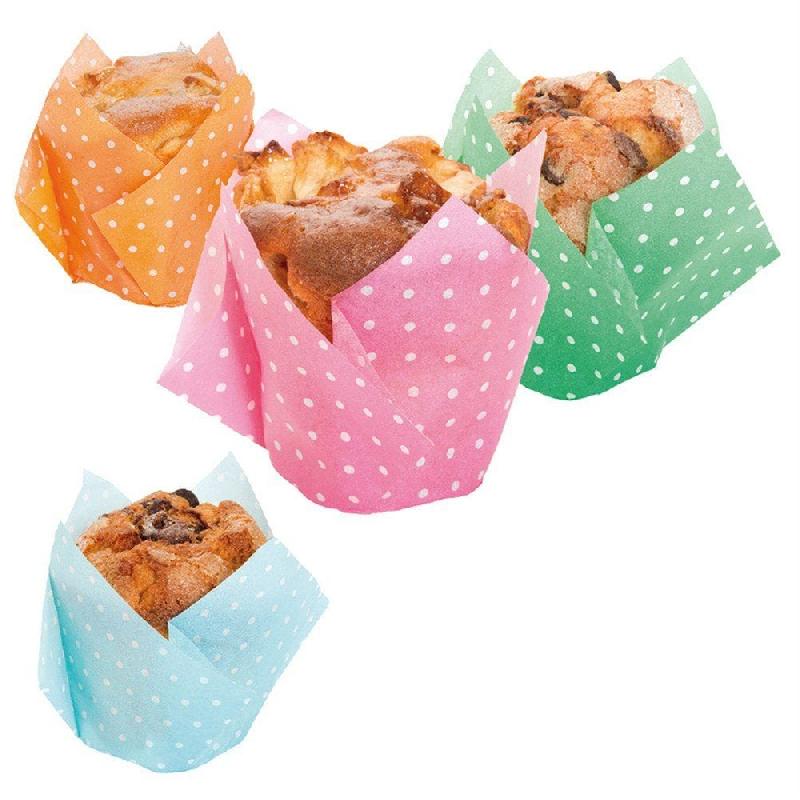Caissette muffin papier Polka à pois 11x11cm - par 200_0