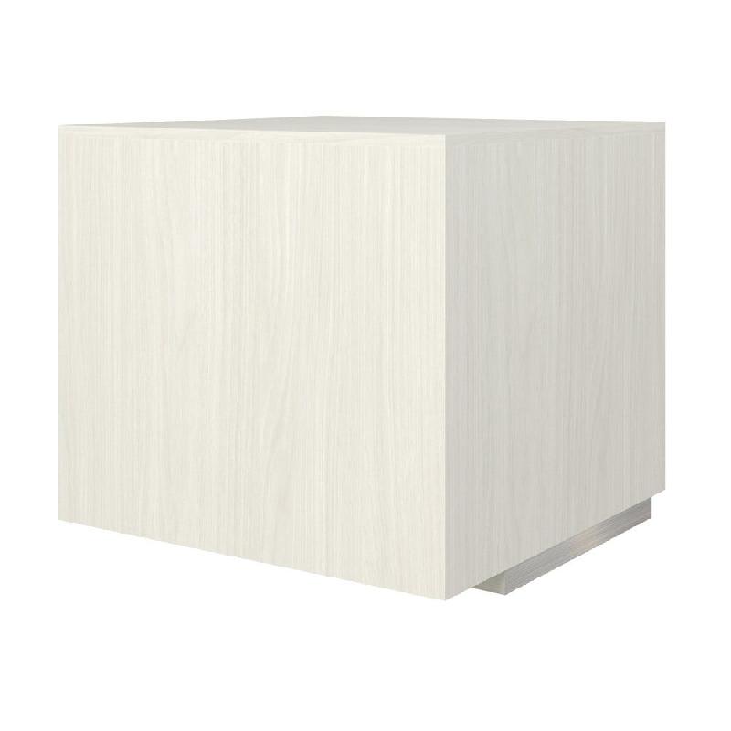 Caisson de rangement 1 tablette noyer clair et socle inox 76x76x70cm_0