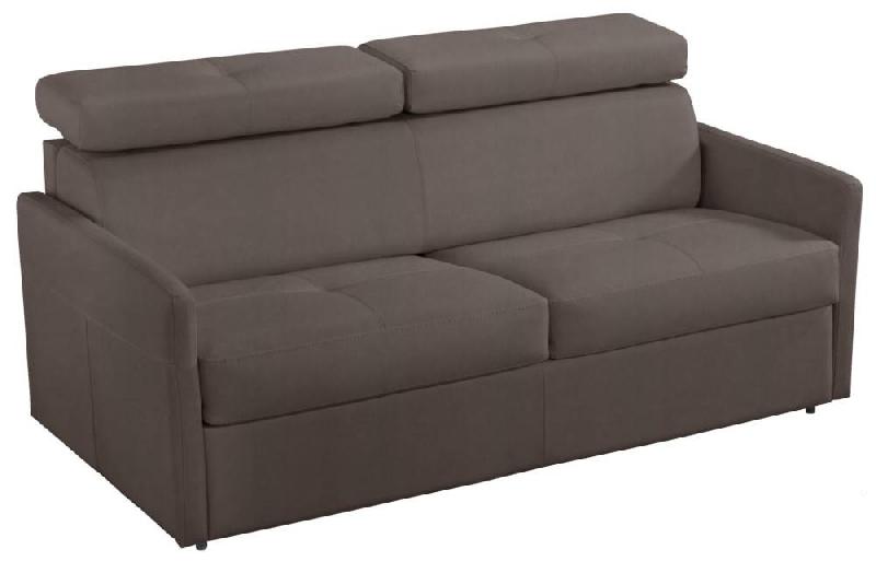 CANAPÉ 3-4 PLACES PARIS EN MICROFIBRE MARRON COUCHAGE 160CM EXPRESS SOMMIER LATTES MATELAS 16 CM_0