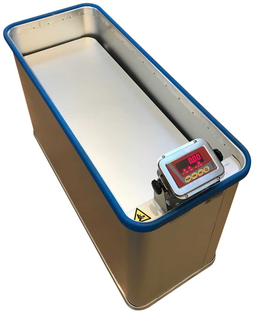 Chariot à fond mobile avec pesée - SCLESSIN - Aluminium anodisé, ergonomique, système de pesage intégré_0