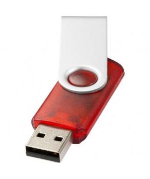 CLÉ USB ROTATIVE TRANSLUCIDE 2 GB - ROUGE - CLÉS USB PUBLICITAIRES PERSONNALISÉES