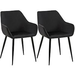 CLP Chaise de salle à manger Luena Noir /Velours - noir textile 327455_0