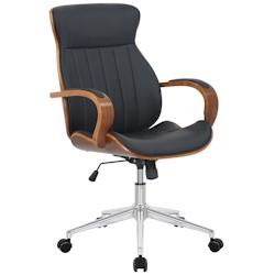 CLP Fauteuil de bureau Melilla en similicuir Noyer / Noir - marron polyester 314327_0