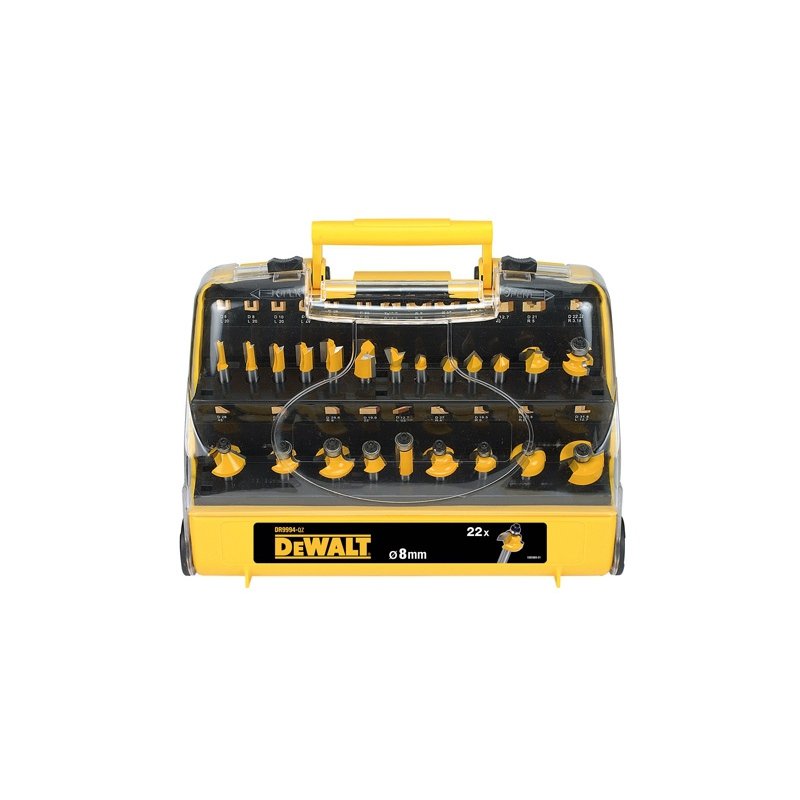 COFFRET 22 FRAISES DE DEFONCEUSE 8MM DEWALT | DR9994