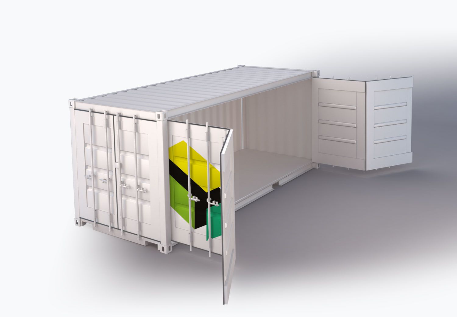 Conteneurs spécifiques 20 pieds open side - acier CORTEN - étanche et personnalisable_0