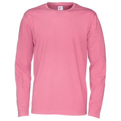 COTTOVER T-SHIRT MANCHES LONGUES HOMME - CERTIFIÉ GOTS ROSE - TAILLE XL