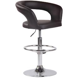 Décoshop26 - Tabouret de bar x1 assise moderne en PVC marron pieds et repose-pieds en métal chromé 10_0004992 - marron 3000252399492_0