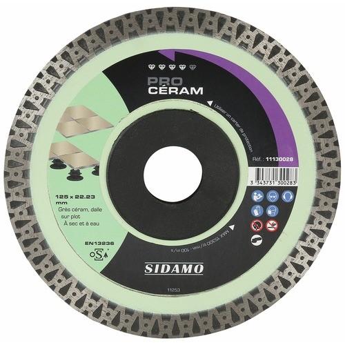 DISQUE DIAMANT - JANTE CONTINUE - 125 MM - PRO CÉRAM SIDAMO