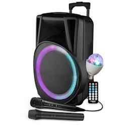 Enceinte Active - FestiSound FESTI15 - 38CM - 700W - sur Batterie - Effet RING LED - USB SD Bluetooth TWS - 2 Micros + Ampoule - 3701123946851_0