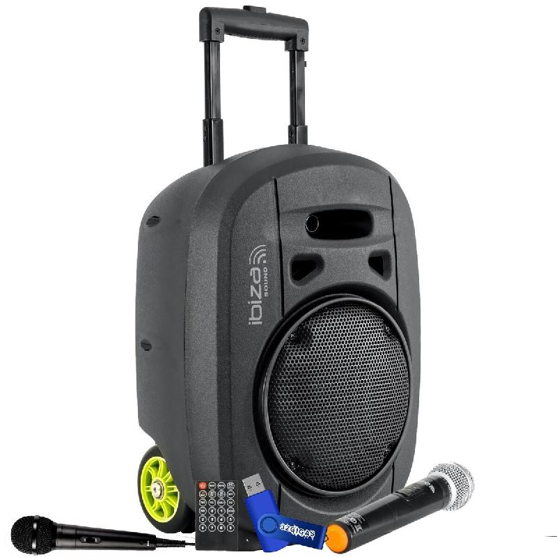 Enceinte Active Portable IBIZA SOUND PORT8VHF-MKII-TWS, Autonome 20cm 400W USB Bluetooth, TWS, 1 MicVHF et filaire+ clé USB 32go - 3666638041487_0