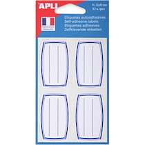 ETIQUETTES POUR LIVRE, 33 X 53 MM, LIGNÉES, BLANC/BLEU - LOT DE 23