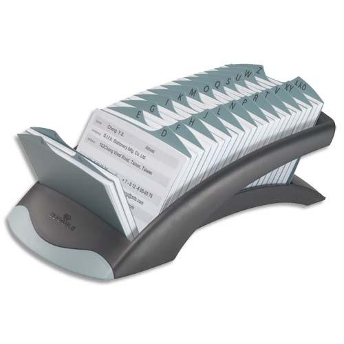 FICHIER LINÉAIRE TELINDEX DESK EN ABS - RÉPERTOIRE A-Z + 500 FICHES - L245 X H67 X P131 MM - NOIR
