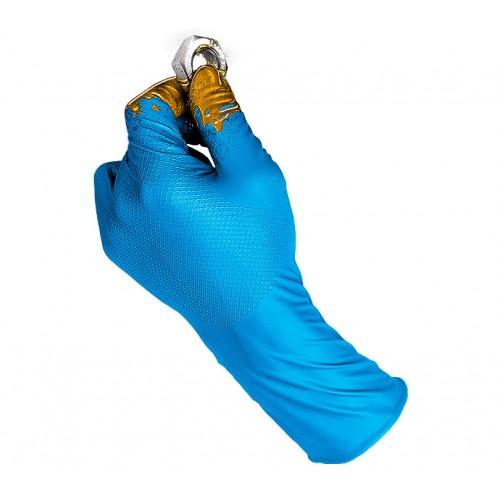 GANTS EN NITRILE BLEUS AVEC GRIP ÉCAILLES - 590BL GRIPPAZ - PAR 50 - TAILLE 12 JUBA