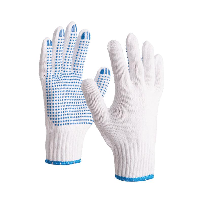Gants tricoté en polycoton picots pvc tp169 blanc/bleu t9 - delta plus - tp16909 - 460134_0