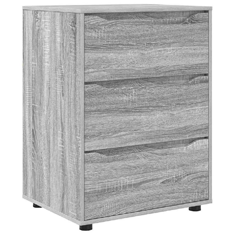 Helloshop26 - Armoire de rangement design minimaliste avec tiroirs 60 x 48 x 81 cm en bois d'ingénierie gris sonoma 02_0054637 - gris Bois massif 300_0