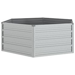 Helloshop26 - Jardinière bac lit surélevé plantes fleurs terrasse jardin de jardin 129 x 45 cm acier galvanisé argenté Argent 02_0039361 - 300021_0