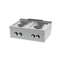 HR FAINCA Fourneau Électrique Série 600 à Poser - 4 Plaques 2x2kW et 2x1kW - Acier Inoxydable 18/10 - CE4P600S - 800x600x280/325_0