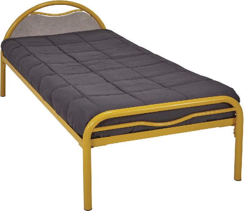 LIT TÊTE ARCEAU MÉTAL + PANNEAU MÉLAMINÉ BÉTON 90 X 190 CM HÉBERGEMENT ALBA