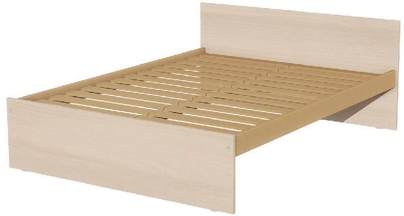 LIT TÊTE ET PIED DROIT SOMMIER À LATTES 140X190CM IDENTITÉ ARGENT/PIN - MANUTAN COLLECTIVITÉS