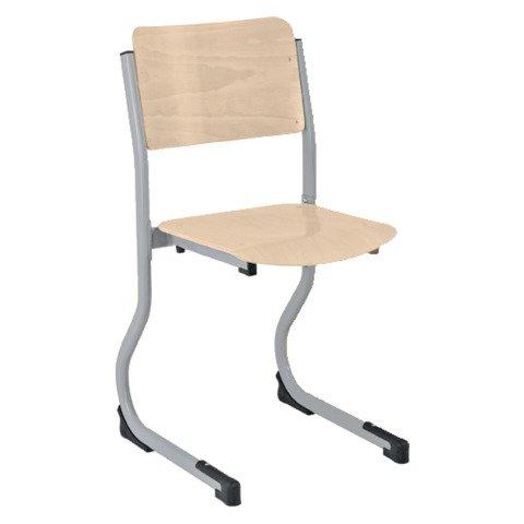 LOT DE 2 - CHAISE SCOLAIRE APPUI SUR TABLE PIÈTEMENT GRIS RÉGLABLE EN HAUTEUR T4 À T6