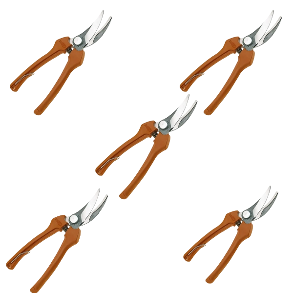 Lot de 5 épinettes lames courbes BAHCO P123-19 - Léger et précis pour vendanges et jardinage_0
