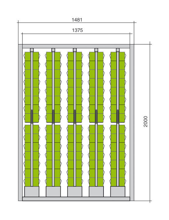 COULIPLUS DE 150 BLOCS TIROIRS PRATICBOX H.2000 MM