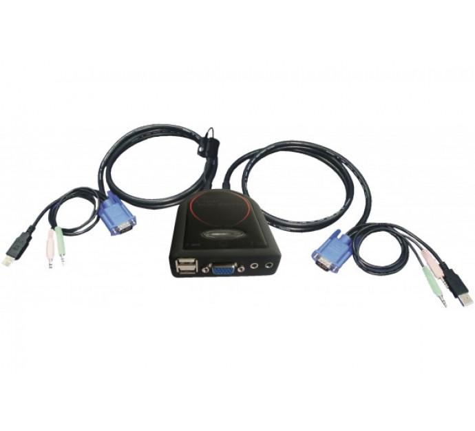Mini kvm 2 ports vga/usb + audio avec câbles intégrés 61130_0