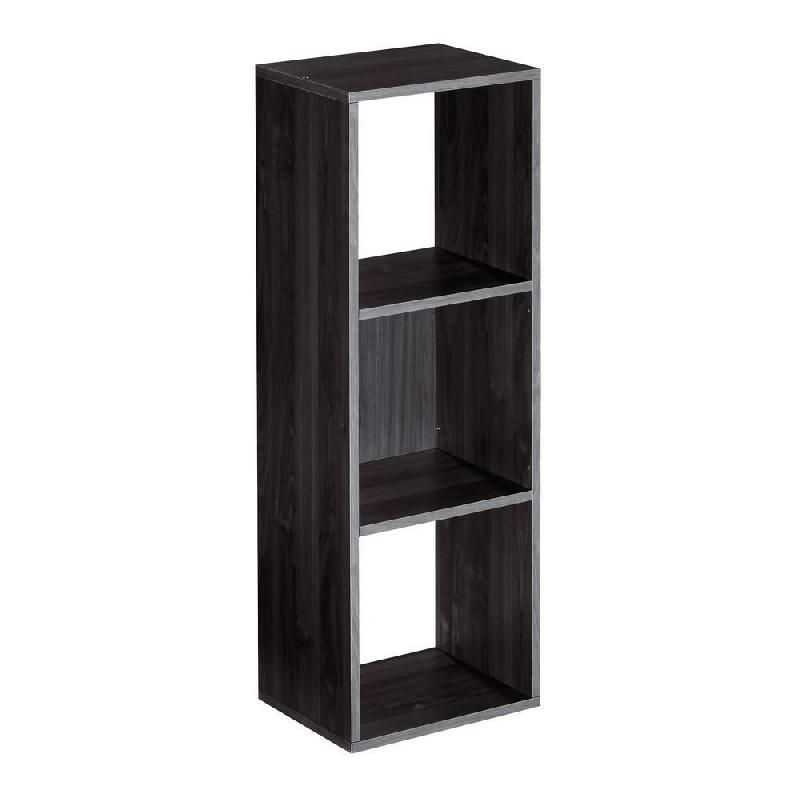 MODULE BIBLIOTHÈQUE MULTICASES CLASSIQUE -  3 CASES - NOIR