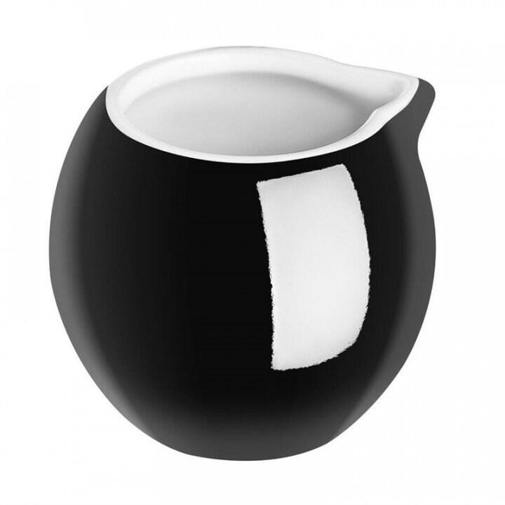 Olympia Lot de 6 pots à lait 70 ml, en porcelaine noire, blanche - 5050984723704_0