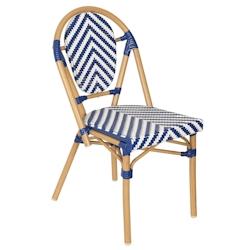 Oviala Business Chaise de jardin style bistrot parisien en aluminium et rotin bleu - bleu aluminium 112530_0