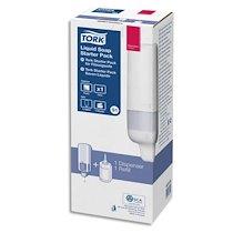 PACK S1 STARTER DISTRIBUTEUR DE SAVON + RECHARGE D'1 LITRE DE SAVON LIQUIDE DOUX PARFUMÉ