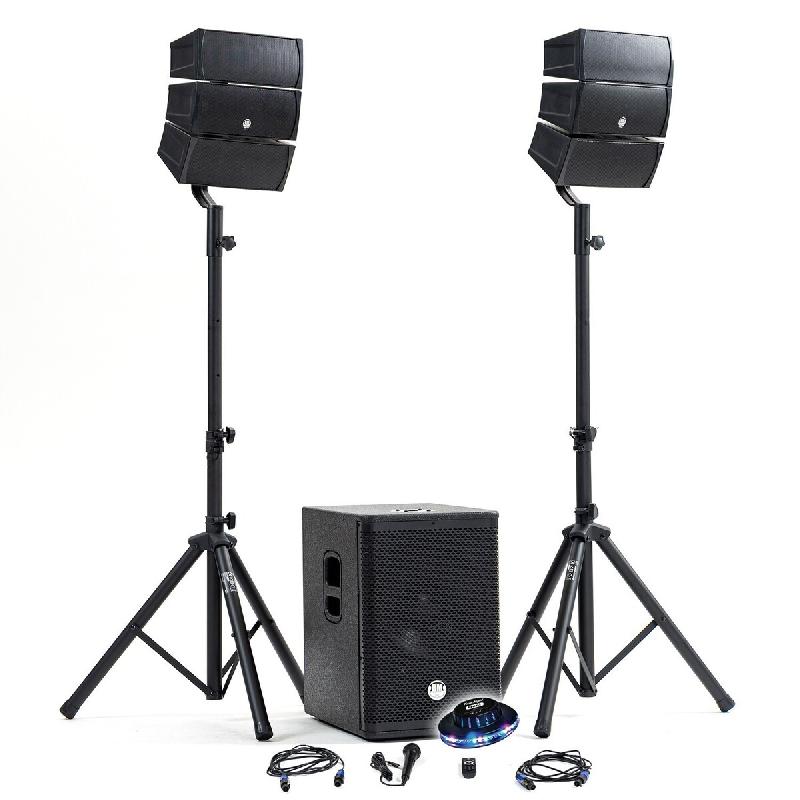 Pack Sono DJ 1000W complet BM SONIC BMS-12-ARRAY-BT Enceintes satellites SUB 31cm USB/Bluetooth, Supports Câbles, Jeu de lumière - 3666638039439_0