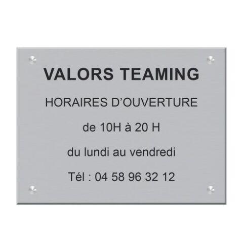 PLAQUE SIGNALÉTIQUE PERSONNALISABLE ACRYLIQUE - 30 X 20 CM META-PLAST JUSQU'À 5 LIGNES