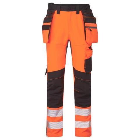 PORTWEST DX454 PANTALON DX4 HAUTE-VISIBILITÉ AVEC POCHES FLOTTANTES DÉMONTABLES ORANGE/NOIR - TAILLE 33 - STANDARD