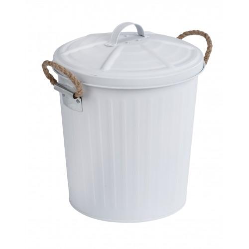 POUBELLE AVEC COUVERCLE À POIGNÉES - GARA - 6 LITRES - BLANC WENKO