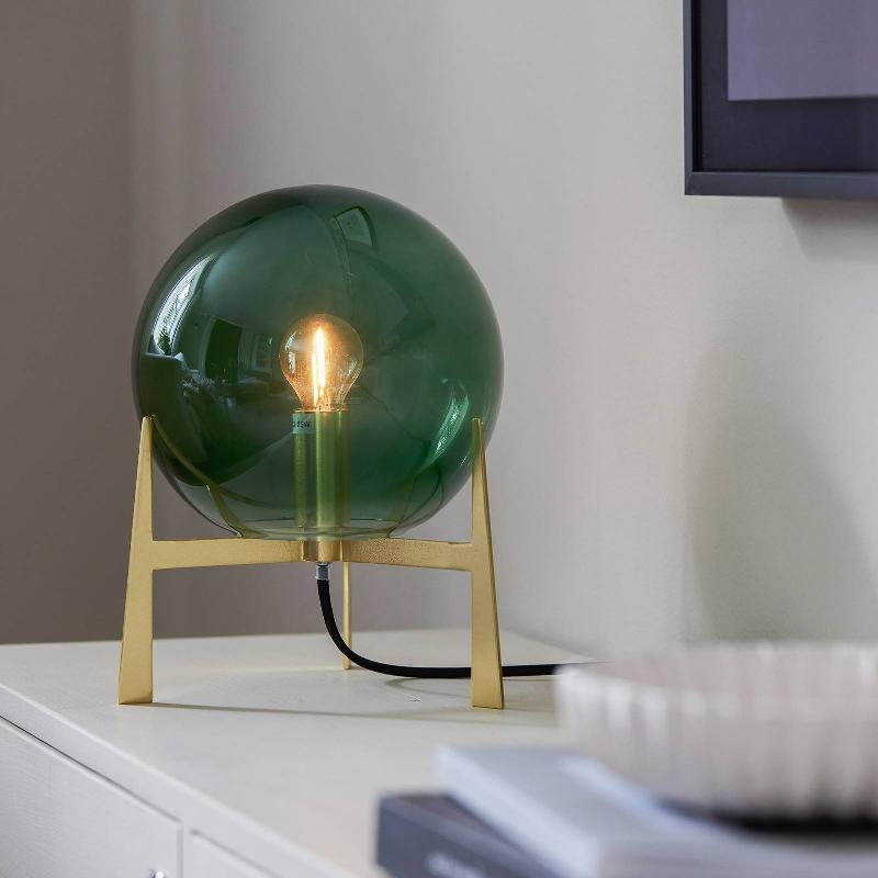 PR HOME MILLA LAMPE DE TABLE, 28 CM, DORÉ/VERT