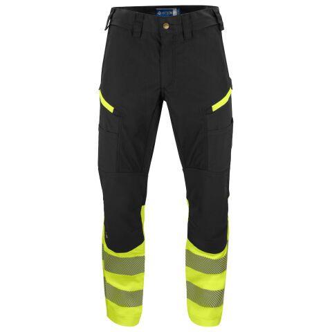PROJOB 6528 PANTALON POLYCOTON - EN ISO 20471 CLASSE 1 JAUNE/NOIR - TAILLE 50