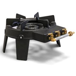 Proweltek Rechaud gaz 4 pieds Fonte véritable 9,8 KW 2 Bruleurs Plats grands volumes - noir fonte 3701107763085_0