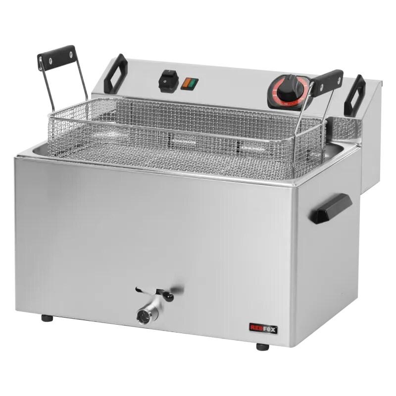 RM GASTRO Friteuse électrique 0,56 kW/l, 16 l TOP avec robinet de vidange 400 V REDFOX - FE 30 T - REDFOX - 0615402254618_0