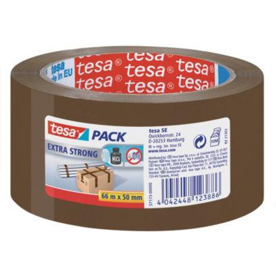 Ruban adhésif d'emballage PVC Tesa Pack Extra Strong, 50 mm x 66 m, Havane_0