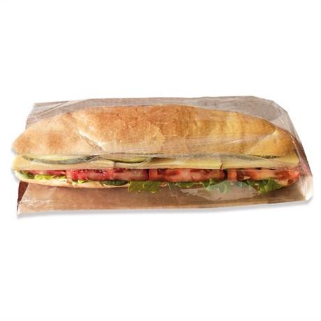 SAC SANDWICH CORNER WINDOW 14+8X26 CM KRAFT NATUREL (VENDU PAR 250)