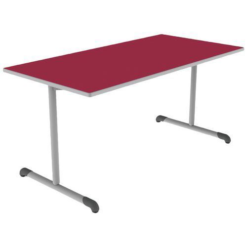 TABLE BANDANA 160X80 T6 DL STRAT POLYURÉTH. CERISE GRIS/9006 - MOBIDECOR