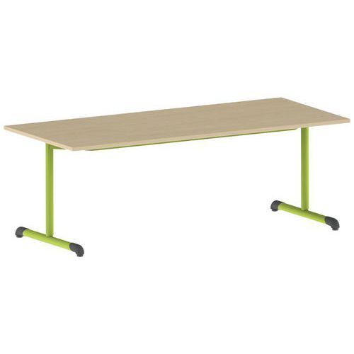 TABLE BANDANA 180 X 80 FIXE T4 STRAT HÊTRE MIEL- VERT 1864 - MOBIDECOR