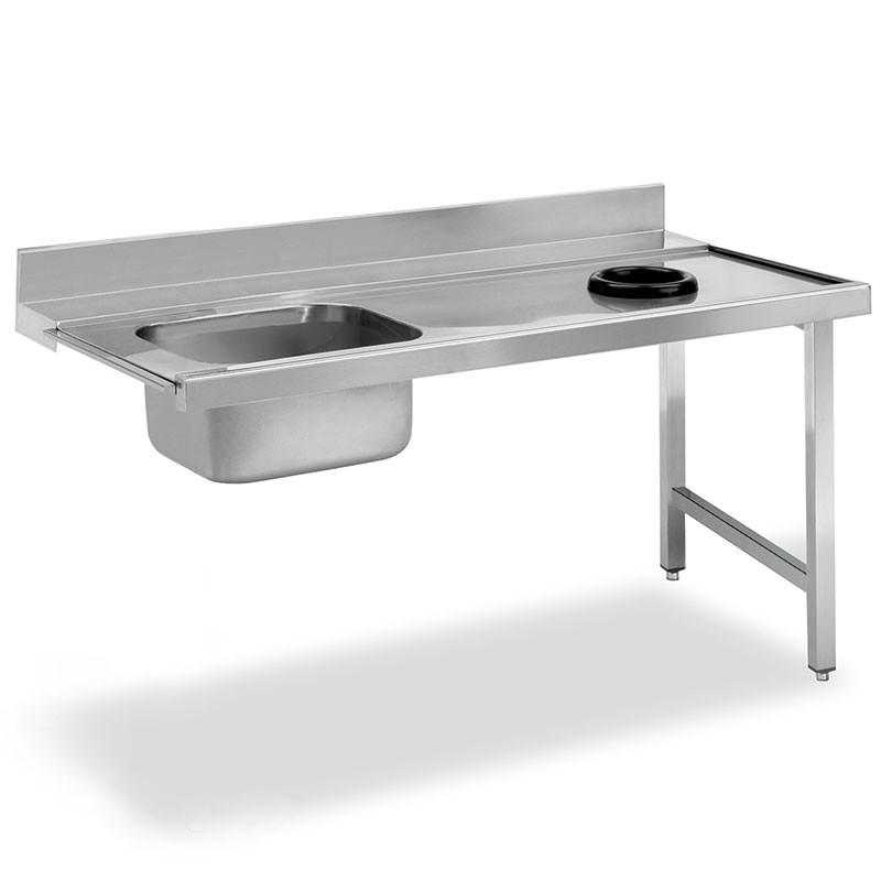 Table de prélavage avec plonge et orifice vide-déchets P 750 - à gauche_0