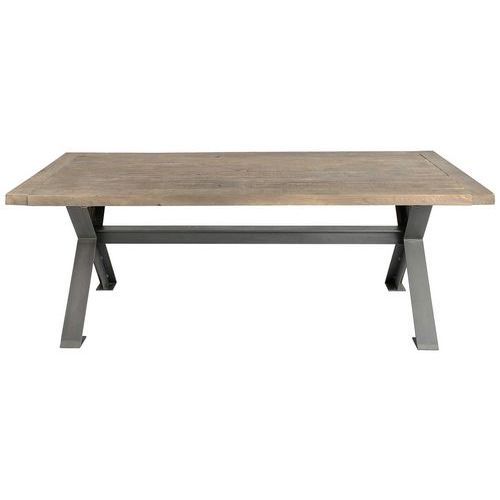 TABLE EN X VIEUX BOIS