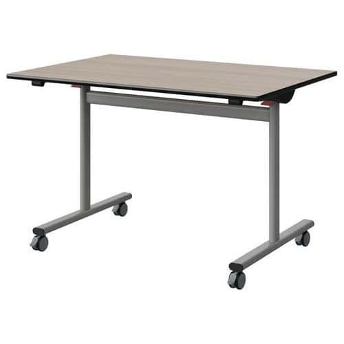TABLE MALIBU RAB 120X80 T6 DL ST ANTIB ACACIA/NOIR GRIS 9006 - MANUTAN EXPERT